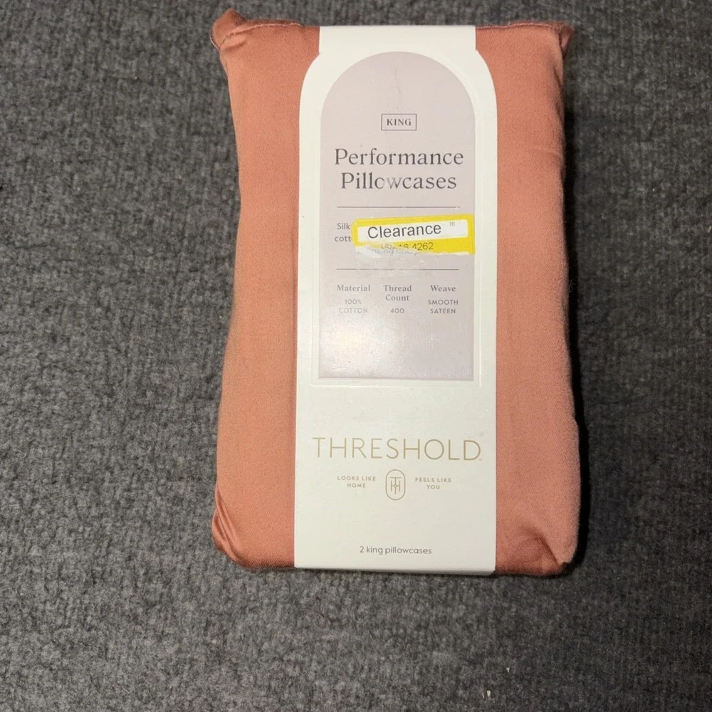 Threshold 400 Thread Count Solid Performance King Pillowcase Set RUST
